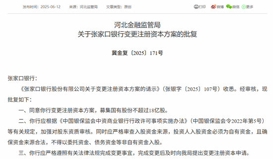 时隔半年再定增！张家口银行频频补充资本背后，盈利(🌇)能力亟待改善